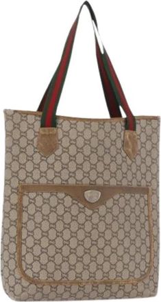 Gucci Pre-owned Tote Bag - Dames - Vintage Shopper - Beige - ONE Size - Leer - Vintage