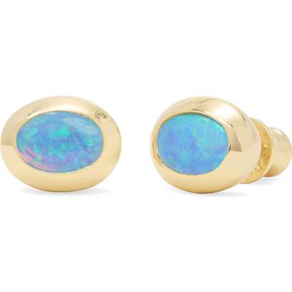 Melinda Maria Shes a Boss 8mm Simulated Opal Stud Earrings in Gold-Blue Opal at Nordstrom