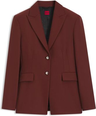 HUGO BOSS Asmalla Blazer - Dames - Blazers - Rood - XL - Leer - Jassen