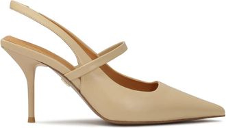 Kazar Beige pumps met open vierkante hak - Dames - Pumps - Beige - 41 EU - Leer - Schoenen