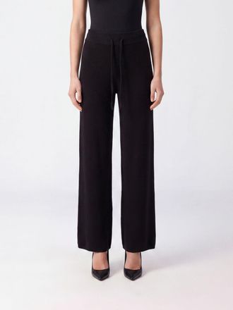 Lisa Yang Pantaloni wide leg in puro cashmere con vita alta e coulisse