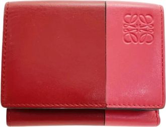 Loewe Pre-owned Wallets, female, Red, Size: ONE SIZE Pre-owned Leather wallets