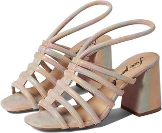 Free People Colette Cinched Heel Womens US 9.5M Rainbow Metallic Sandal KHD325