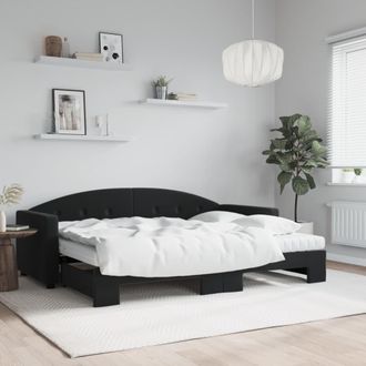 vidaXL Vidaxl - Sof&aacute; Cama Nido Con Colch&oacute;n Terciopelo Negro 80x200 Cm