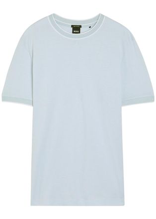 BOSS Boss Thompson Waffle Cotton T-shirt - Blue - XL