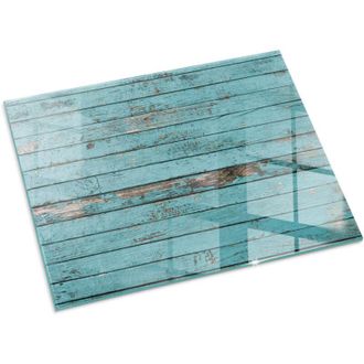 Tulup Piastra per Fondo Camino Eccellente Piastra Protezione da Scintille in Vetro di Sicurezza ESG Assi in stile rustico 80x60 cm