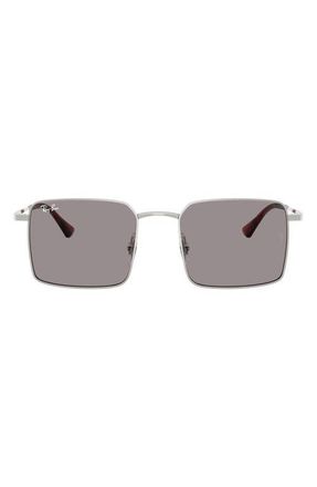 Ray-Ban Idan Bio-Based 50mm Square Sunglasses in Silver /Grey at Nordstrom