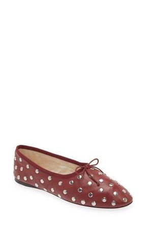 Loeffler Randall Landon Studded Ballet Flat in Wine/Silver at Nordstrom Rack, Size 10