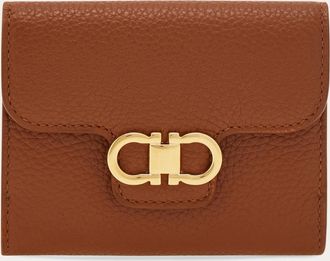 Ferragamo Donna Portafoglio compatto Gancini Marrone
