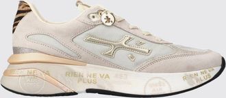 Premiata Moerund Sneakers in Leather, Suede and Mesh with Applied Logo