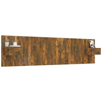 Berkfield Home Classic Bed Headboard with Cabinets Smoked Oak Engineered Wood in Brown