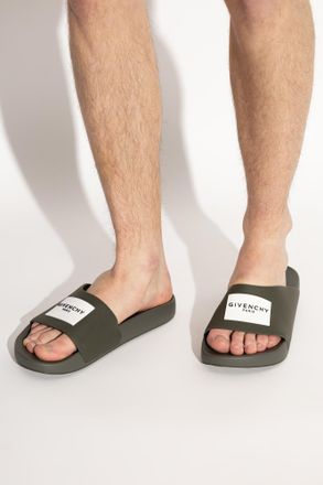 Givenchy Slides With Logo, Mens, Green