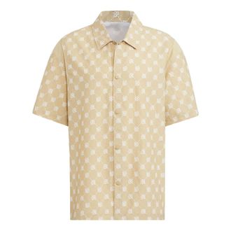 adidas neo Pattern Full Print Athleisure Casual Sports Short Sleeve Shirt Gold IB5857