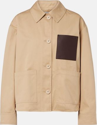 Loewe Giacca in cotone con pelle