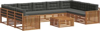 vidaXL Conjunto De Sof&aacute;s De Exterior 10 Uds. Natural Y Antracita Vidaxl