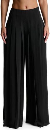 Naked Wardrobe Pleated Wide Leg Pants in Black at Nordstrom, Size X-Small