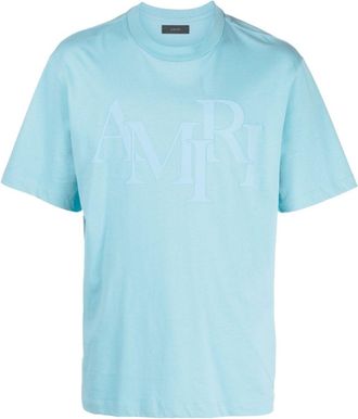 Amiri Staggered logo-appliqu&eacute; T-shirt - men - Cotton - M - Blue