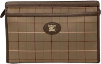 Burberry Pre-owned Canvas Clutch - Dames - Vintage Clutch - Bruin - ONE Size - Vintage