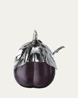 Buccellati Murano Glass & Sterling Silver Violet Plum Jam Jar