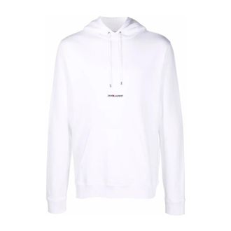 Saint Laurent Rive Gauche Hoodie - Heren - Hoodies - Wit - S - Katoen - Hoodies & sweatvesten