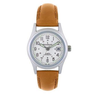 Peugeot Nurses Sports Calendar Leather Watch- 25MM in Brown at Nordstrom