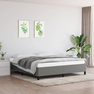 vidaXL Cama Sin Colch&oacute;n De Tela Gris Oscuro 160x200 Cm Vidaxl