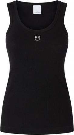 Pinko Calcolatore Tanktop - Dames - Tops zonder mouwen - Zwart - S - Katoen - Tops