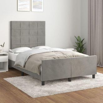 vidaXL Estructura De Cama Con Cabecero Dover Tela Azul 140x190cm