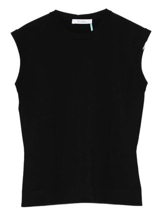 Max Mara round-neck sleeveless top - women - Viscose/Polyamide - L - Black