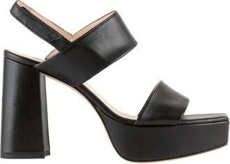 H&ouml;gl Verhoog je zomerse stijl met chique zwarte sandalen - Dames - Sandalen met hakken - Zwart - 41 1/2 EU - Leer - Schoenen