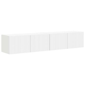 vidaXL Mobile Tv Da Parete 2 Pz Bianco Legno Ingegnerizzato Vidaxl