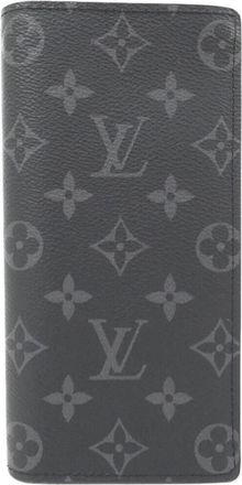 Louis Vuitton Black Coated Canvas Long Wallet (Bi-Fold) (Pre-Owned)