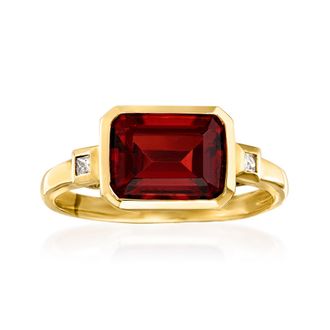 Ross-Simons Garnet Ring in 14kt Yellow Gold