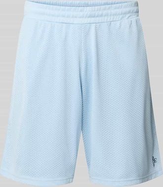 Review Shorts aus Mesh mit Logo-Print in Hellblau, Gr&ouml;&szlig;e XXL