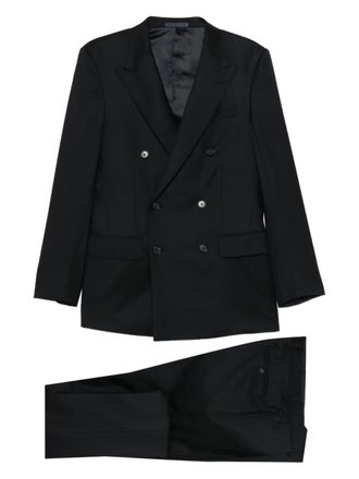 Caruso double-breasted suit - men - Fabric - 48 - Black