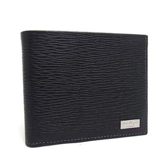 Ferragamo Black Leather Wallet (Bi-Fold) (Pre-Owned)