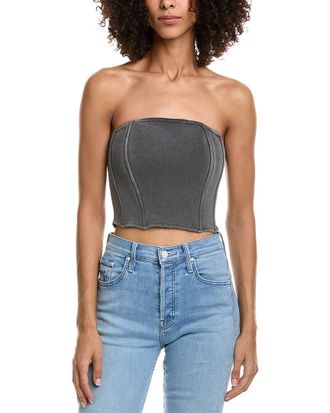 Vintage Havana Garment-Dye French Terry Corset Top