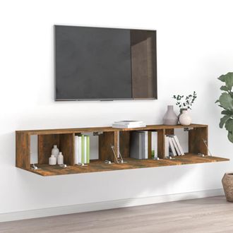 vidaXL Vidaxl - Set De Muebles De Tv 2 Pzas Madera Contrachapada Roble Ahumado