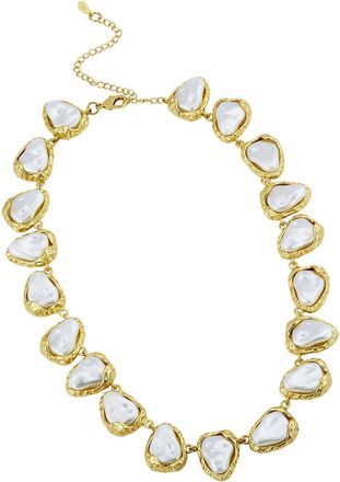 Savvy Cie Jewels 18K Plated 17-18Mm Pearl Link Necklace