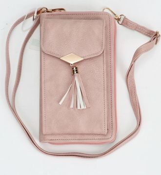 Generic Womens Crossbody Phone Bag, Small Synthetic Mobile Phone Shoulder Bag with Card Slots, Coin & Money Zip Compartments, Adjustable Strap, Mini Handbag (