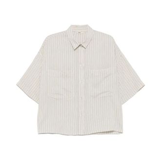 Barena Shirts, female, Beige, Size: 2XS Camicia a righe con taschino