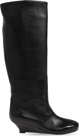 AGL Demi Leren Turtleneck Laarzen - Dames - Sleehakken - Zwart - 41 EU - Leer - Schoenen