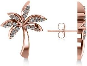 Allurez Diamond Palm Tree Summer Earrings 14k Rose Gold (0.20ct)