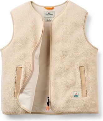 Passenger Tawny Collarless Deep-Pile Sherpa Gilet Fleecegilet f&uuml;r Damen | beige