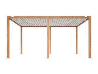 VENTE-UNIQUE.COM P&eacute;rgola independiente metal color natural oscuro