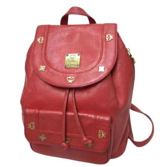 MCM Zaino in Pelle Pre-owned - - Pre-owned - Donna - Rosso - ONE SIZE