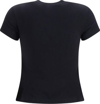 Off-white Womens Printed T-Shirt Black-White Cotton; Elastane T-Shirts And Polos