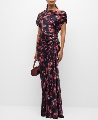 A.L.C. Draped Satin Poppy Gown