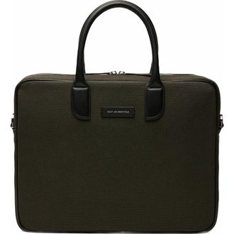 Want Les Essentiels Lesage Organic Cotton Canvas Computer Bag in Green at Nordstrom