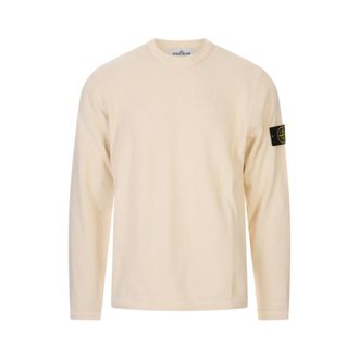 Stone Island Sweatshirts, male, White, Size: S Mesh Stitch Fleece